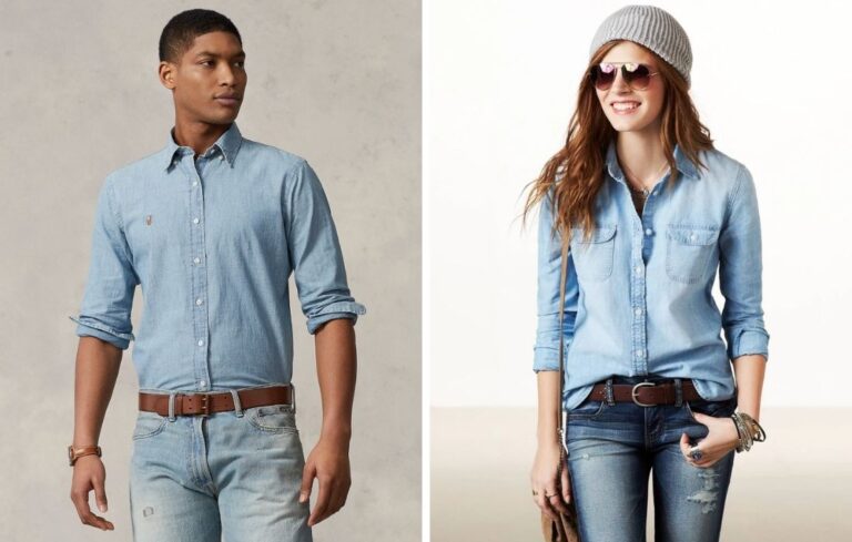 shop denim chambray shirts on sale